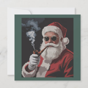 Cartes Pour Fêtes Annuelles Père Noël fumeur fête drôle de Noël vacances 