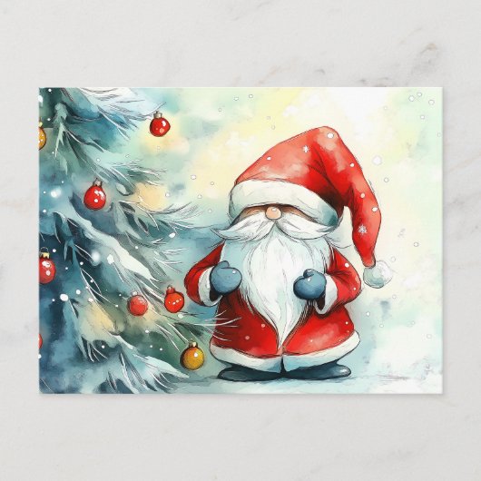 Cartes Pour Fêtes Annuelles Père Noël Gnome Trimming the Christmas Tree (Devant)