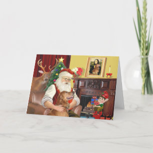 Cartes Pour Fêtes Annuelles père Noël Golden Retriever (#12)