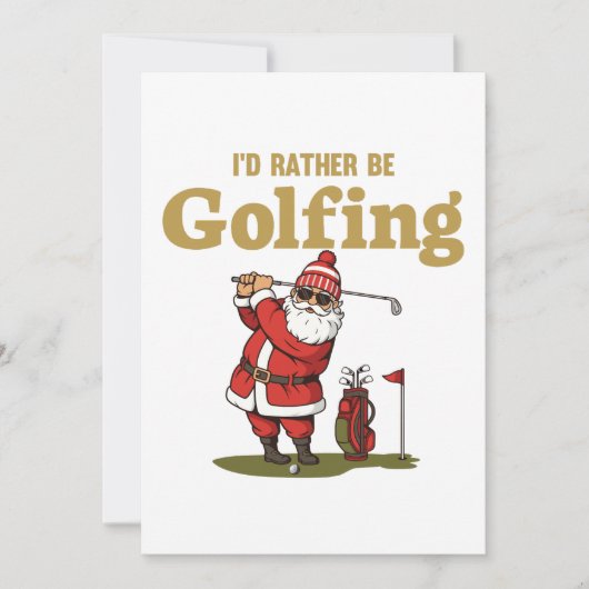 Cartes Pour Fêtes Annuelles Père Noël golfeur (Devant)