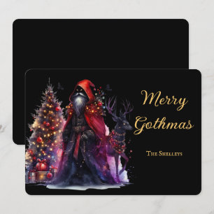 Cartes Pour Fêtes Annuelles Père Noël Gothique Sombre Et Rennes Noël