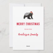 Cartes Pour Fêtes Annuelles Père Noël Honey Funny Christmas Honey badger Citat (Dos)