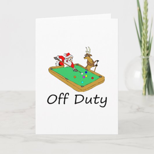 Cartes Pour Fêtes Annuelles Père Noël hors service (Jouer au pool) (Devant)