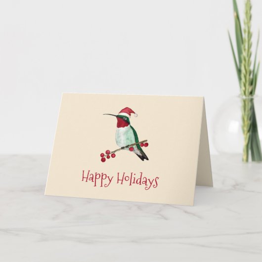 Cartes Pour Fêtes Annuelles Père Noël Hummingbird (Devant)
