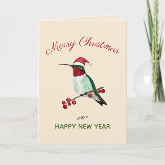 Cartes Pour Fêtes Annuelles Père Noël Hummingbird (Devant)