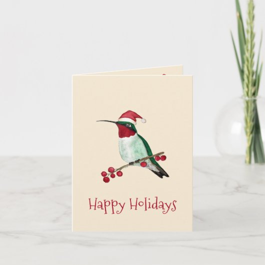Cartes Pour Fêtes Annuelles Père Noël Hummingbird (Devant)