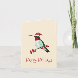 Cartes Pour Fêtes Annuelles Père Noël Hummingbird