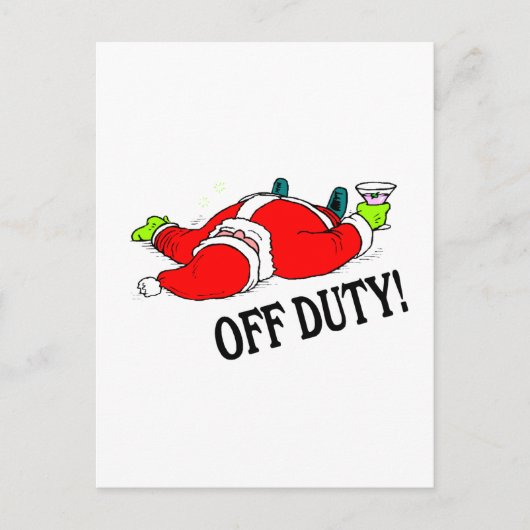 Cartes Pour Fêtes Annuelles Père Noël ivre (Devant)