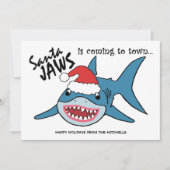 Cartes Pour Fêtes Annuelles Père Noël Jaws | Funny Shark Christmas (Devant)