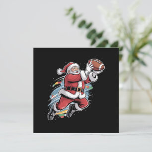 Cartes Pour Fêtes Annuelles Père Noël jouant au football américain de Noël 