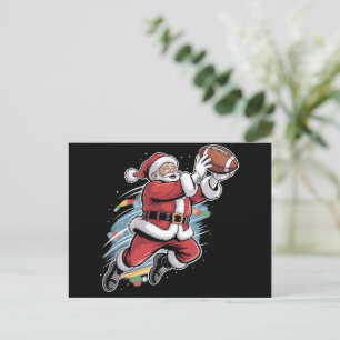 Cartes Pour Fêtes Annuelles Père Noël jouant au football américain Noël 