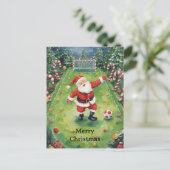 Cartes Pour Fêtes Annuelles Père Noël joue au football Noël (Debout devant)