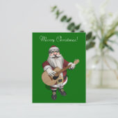 Cartes Pour Fêtes Annuelles Père Noël joue la guitare accoustique (Debout devant)