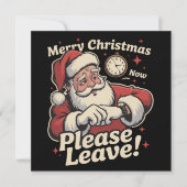 Cartes Pour Fêtes Annuelles Père Noël Joyeux Noël Maintenant S'il vous plaît l (Devant)