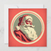 Cartes Pour Fêtes Annuelles Père Noël Joyeux Vintage (Devant)