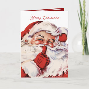 Cartes Pour Fêtes Annuelles Père Noël joyeux vintage, Noël