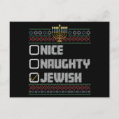 Cartes Pour Fêtes Annuelles Père Noël juif méchant gentil Noël Hanukkah détest (Devant)