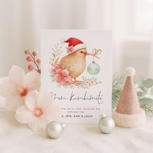 Cartes Pour Fêtes Annuelles Père Noël Kiwi Meri Kirihimete Noël néo-zélandais