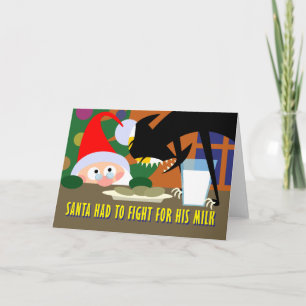 Cartes Pour Fêtes Annuelles Père Noël Lait