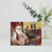 Cartes Pour Fêtes Annuelles Père Noël Lhasa Apso (R2) (Debout devant)