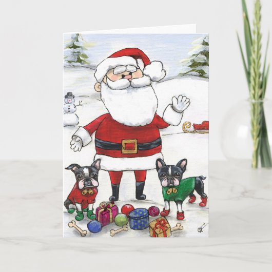 Cartes Pour Fêtes Annuelles Père Noël Little Helpers (Devant)
