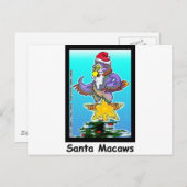 Cartes Pour Fêtes Annuelles Père Noël Macaws Drôle cadeaux de Noël et Tee - sh (Devant / Derrière)