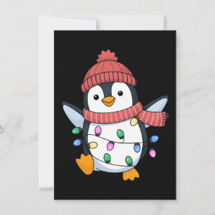 Cartes Pour Fêtes Annuelles Père Noël manchot Lumières Noël Manchots Xmas