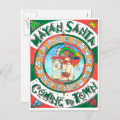 Cartes Pour Fêtes Annuelles Père Noël maya (Devant / Derrière)
