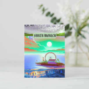 Cartes Pour Fêtes Annuelles père Noël monica monica california vintage travel 