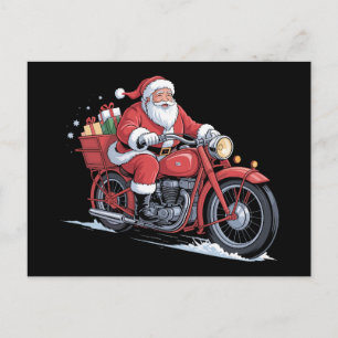 Cartes Pour Fêtes Annuelles Père Noël Motard Moto Noël Xmas