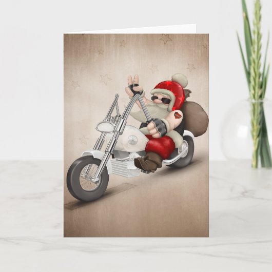 Cartes Pour Fêtes Annuelles Père Noël motorisé (Devant)