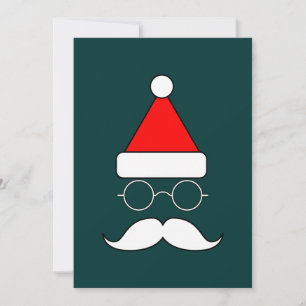 Cartes Pour Fêtes Annuelles père Noël Moustache et lunettes