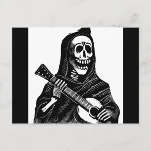 Cartes Pour Fêtes Annuelles père Noël Muerte (Faucheuse Mexicaine) Jouant de l