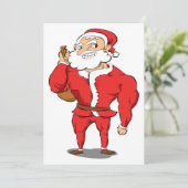 Cartes Pour Fêtes Annuelles Père Noël musclé Gym de Noël (Debout devant)