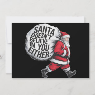 Cartes Pour Fêtes Annuelles Père Noël ne croit pas en vous non plus Équipe Pèr