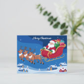 Cartes Pour Fêtes Annuelles Père Noël Nightime Sleigh Ride Noël (Debout devant)