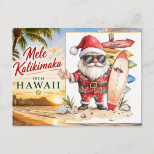Cartes Pour Fêtes Annuelles Père Noël Noël en juillet à la plage surfeur