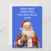 Cartes Pour Fêtes Annuelles Père Noël Noël Funny Reindeer Noms Bière (Devant)