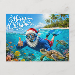 Cartes Pour Fêtes Annuelles PÈRE NOËL Noël Plongée en apnée
