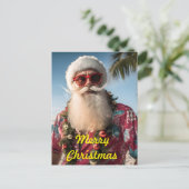 Cartes Pour Fêtes Annuelles Père Noël Noël tropical (Debout devant)