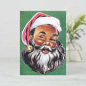 Cartes Pour Fêtes Annuelles Père Noël noir afro-américain Noël (Debout devant)