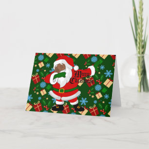 Cartes Pour Fêtes Annuelles Père Noël noir faisant le dab