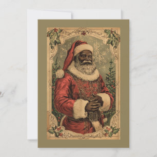 Cartes Pour Fêtes Annuelles Père Noël noir Noël Arbre de Noël