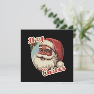 Cartes Pour Fêtes Annuelles Père Noël noir Noël rétro vintage vacances