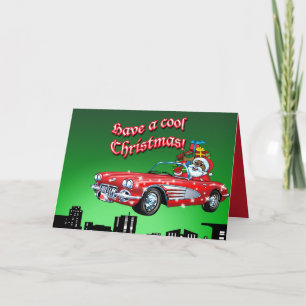 Cartes Pour Fêtes Annuelles Père Noël noire