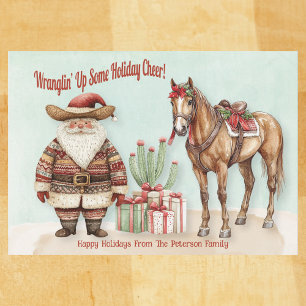 Cartes Pour Fêtes Annuelles Père Noël occidental personnalisé