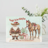 Cartes Pour Fêtes Annuelles Père Noël occidental personnalisé (Debout devant)