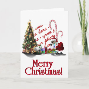 Cartes Pour Fêtes Annuelles Père Noël Oie Noël
