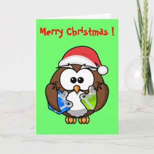 CARTES POUR FÊTES ANNUELLES PÈRE NOËL OWL