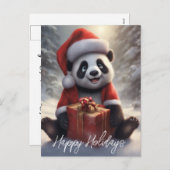 Cartes Pour Fêtes Annuelles Père Noël Panda Bear (Devant / Derrière)